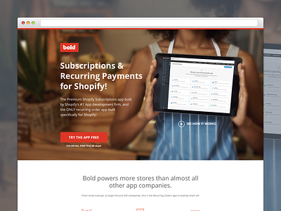 Bold Commerce Landing Page app bootstrap design ecommerce landing layout page responsive shopify ui ux web
