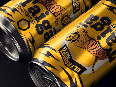 Taiga ultramax formula motor oil packaging design can engine formula lubricant metal can motor oil product taiga tiger ultramax yellow