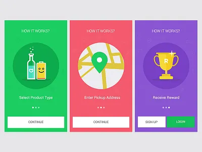 Onboarding Screens app illustration map onboarding reward trash walkthrough