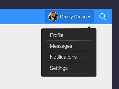 Day 027 - Dropdown blue dailyui design dribbbble dropdown menu photoshop ui ux web