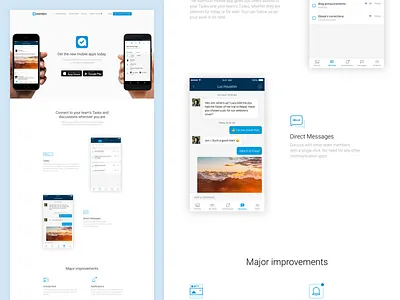 Azendoo Mobile Apps android ios landing page layout mobile ui web website