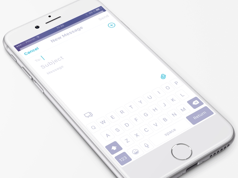 Email. Let's make it better (composing). animation app client custom design email flat gif keyboard mobile ui ux