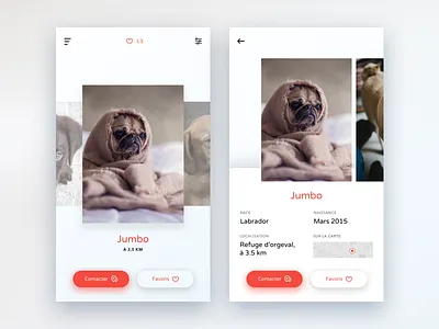 Pet Adoption App animal app ios minimalism mobile modern pet sketch ui ux