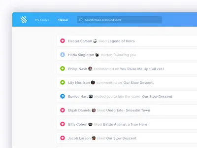 Activity activity color design flat material material design music notification ui ux