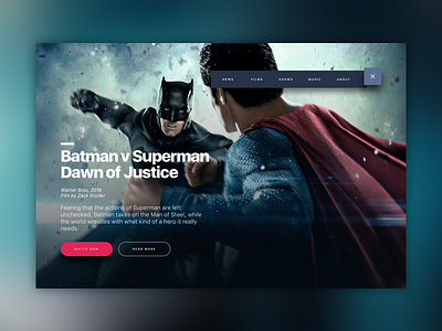 Nick Parker Daily UI #43 batman card daily dc film header meny superheroes superman ui video