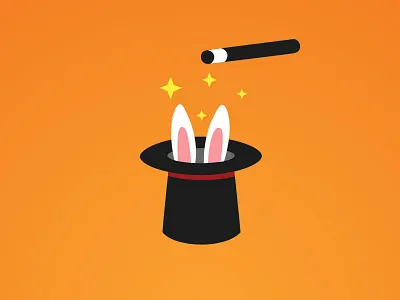 Rabbit in the hat - amaze our customers amaze core values magic magicians hat orange poster rabbit wand