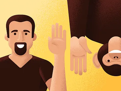 Rise of the Planet of the Shapes ape bible chimpanzee creation darwin editorial evolution geometric illustration primate texture