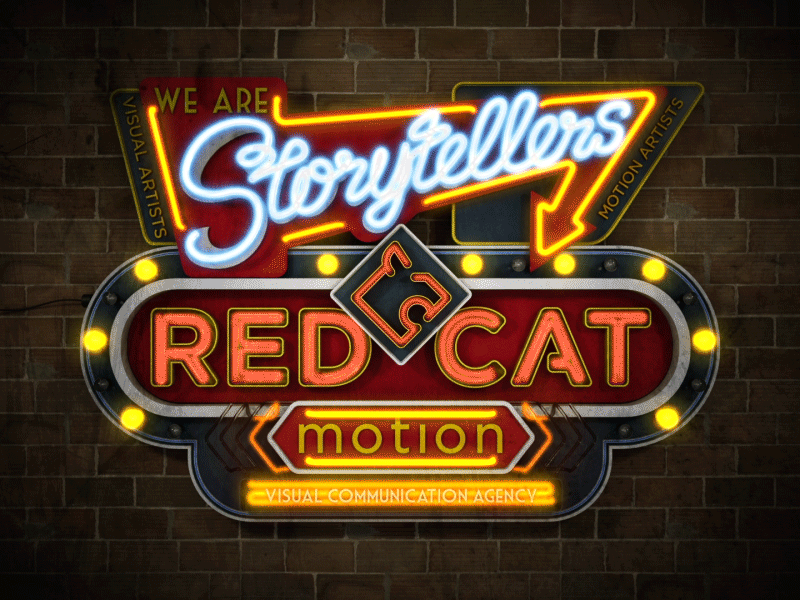 Neon Typography brick bright c4d light neon octane typography vintage wall