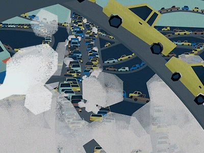 Spaghetti Junction after effects animation c4d cars illustration photoshop smoke super77 texture traffic transition whimsical