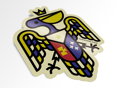 Pelican Sticker Mockup acadian flag pelican sticker t shirt