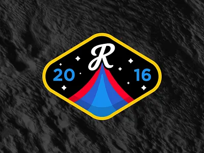 2016 Space Patch flames logo patch retro space stars