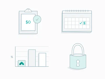 Upstart Icons calendar chart clipboard finance icons lock