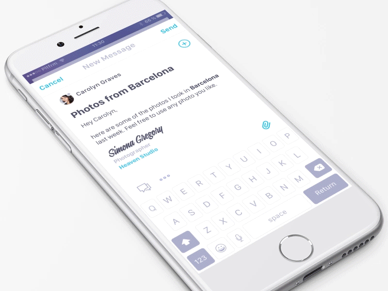 Email. Let's make it better (attachments). animation app client custom design email flat gif keyboard mobile ui ux
