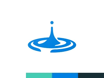 Water Droplet Mark blue branding corporate drop fluid identity logo mark ripple icon water