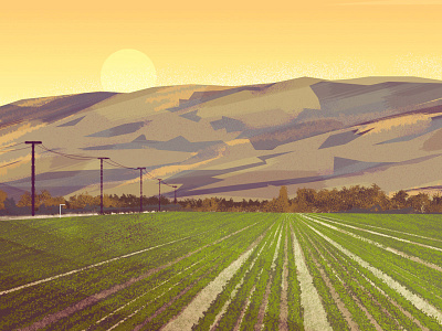 Mcdonalds blueberry cupcake design field illustration mountains painting pitch