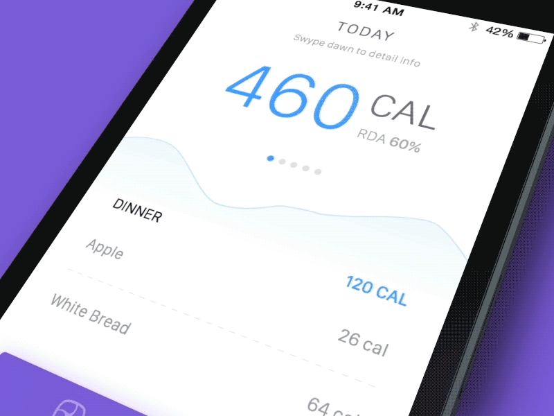 Tracking Meals App animation calories carbs diet fitness health interface ios ios interface meal meals ukraine