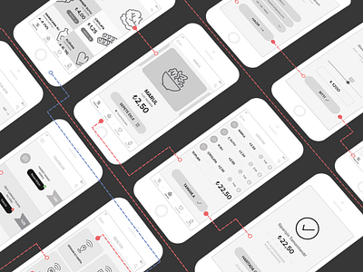 Mobile UI Set - Wireframe WIP lootart mobile ui uix ux wf wireframe