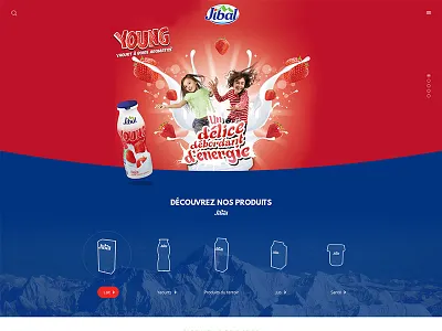 Relooking Jibal website blue design interface onepage red ui ux website white