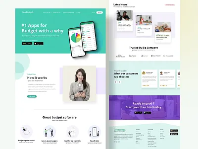 Finance Budgeting Landing Page accounting banking budgeting design expenses expenses manager finance financial fintech fintech website landing page management money money management saving ui ux web design website