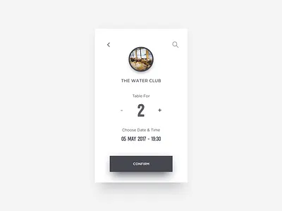 Confirm Reservation black clean concept daily dailyui designer diffuse minimal reservation shadow ui white