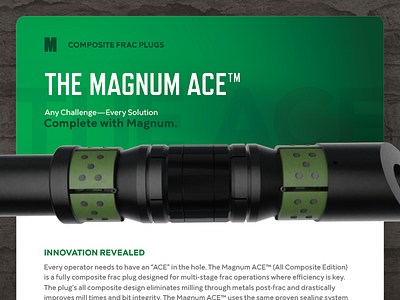 Magnum Tech Sheet black green magnum oil gas tech sheet ui ui design