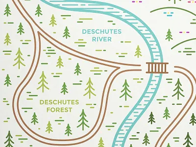 Little Lava Park Map forest illustration lines map owl park river