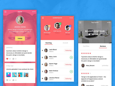Fitness app screens app design fitness ios iphone mobile sketch sport template ui kit