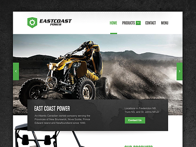 East Coast Power Website design grunge landing page powersports sport web website