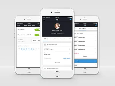 Mobile dashboard for florists dashboard
