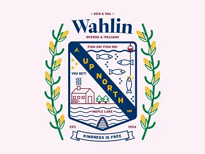 The Wahlin Family Crest badge