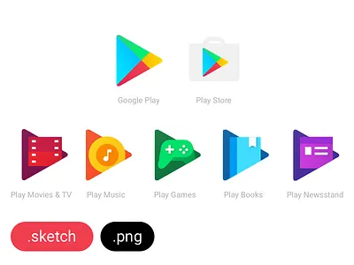 Freebie: Google Play Family Icons .sketch app download free freebies google google play icons resources sketch vector