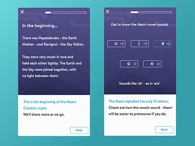 kōrero - iOS Lesson Screens app design ios iphone language language app ui