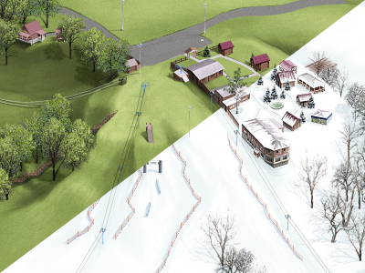 Winter & Summer Maps map ski resort summer winter