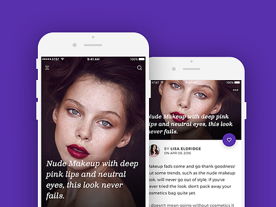 Fashion blog ios app beauty blog clean ios makeup minimal ui women