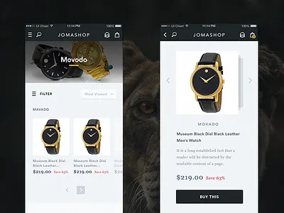 App Screens // Full Pixels clock e commerce ios iphone iphone6 menu shop ui ux