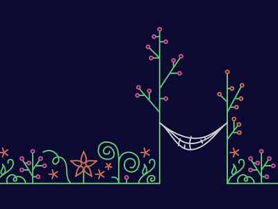 Retiring to the Garden apple pencil floral flowers garden hammock invitation ipad pro line art retirement