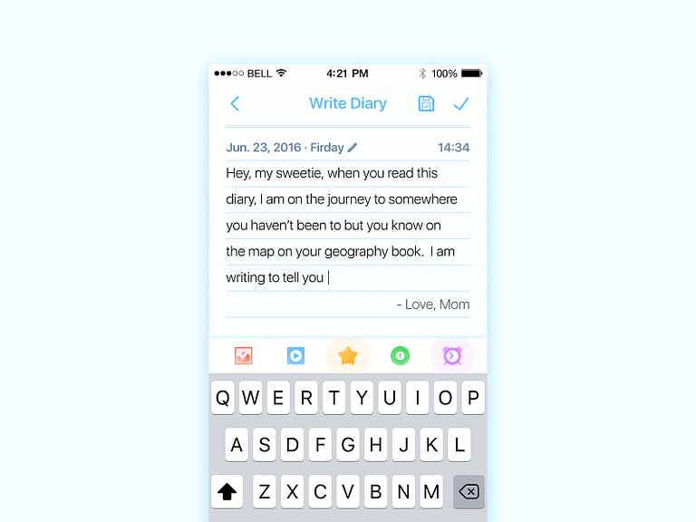 Write Diary by cli on Dribbble
