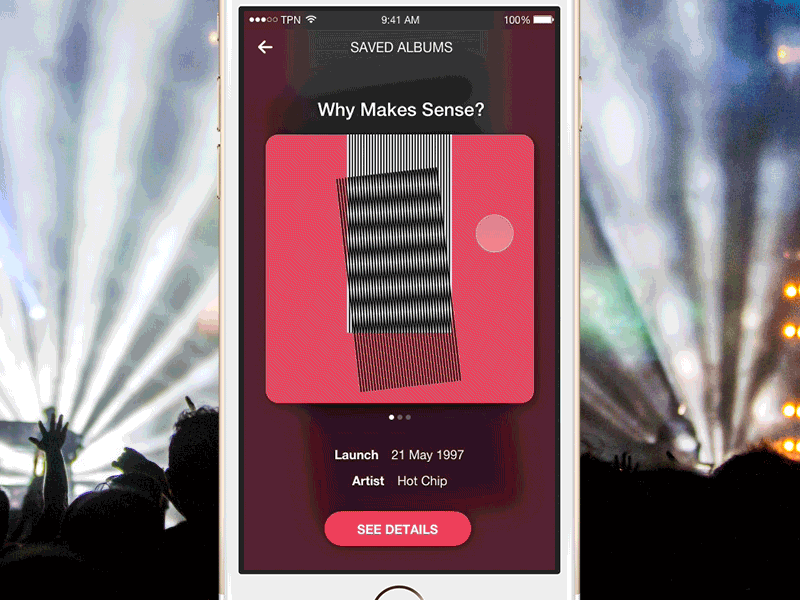 Music App Concept Animation album animation app interaction music principle principle for mac sketch ui uiux