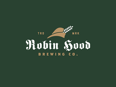 Robin Hood Brewing Co. beer brewing company grain hood hops logo robin