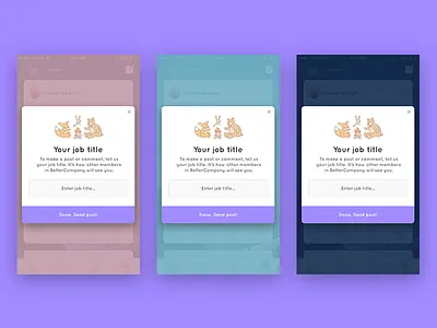 BetterCompany Popup Design animal anonymous career chat dialog illustration input ios overlay tooltip ui work