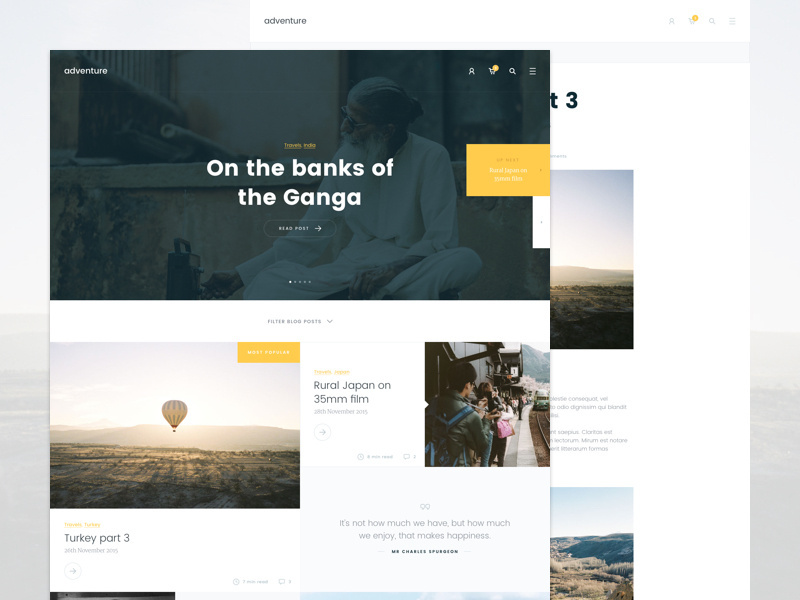 Example of Travel blog theme