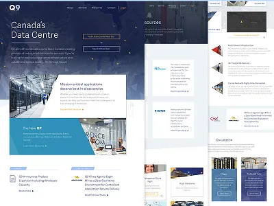 Q9 Networks angles blue canada data datacentre teal tech technology triangle web yellow