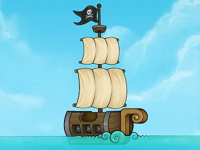 Pirate Ship illstration pirate ship