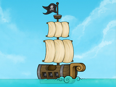 Pirate Ship illstration pirate ship
