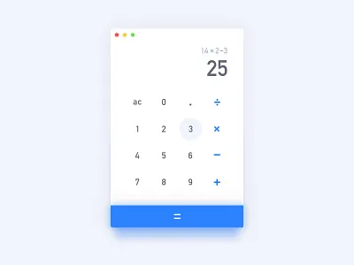 Calculator blue calculator dailyui shadow