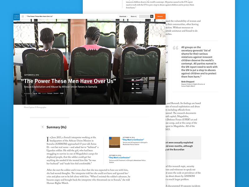 Example of Human Rights Watch Longform Report
