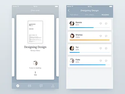 WeRead - Reading is Private, Yet Not Lonely app bar book flat progress read tab ui wechat weread