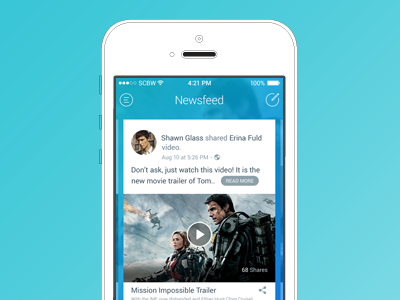 Social Network App app iphone mobile app newsfeed social network