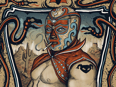 Puscifer bat gigposter luchador screenprint snakes spear of destiny wine