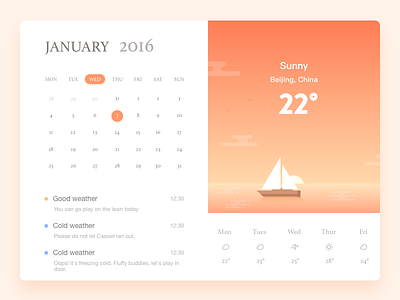 Web／Poof ／Weather illustration interface rainy seasons timeline ui weather web